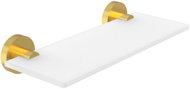 Nimco Unix matt glass bathroom shelf for mobile phone, 20 cm – no-drill brushed gold - Bathroom Shelf