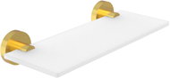 Nimco Unix glass bathroom shelf, 30 cm – no-drill, brushed gold - Bathroom Shelf