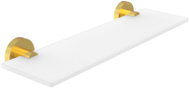 Nimco 40cm matt glass bathroom shelf – no-drill Unix brushed gold - Bathroom Shelf