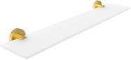 Nimco Unix gold brushed frosted glass bathroom shelf, 60cm – no drilling - Bathroom Shelf