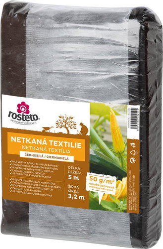 ROSTETO Non-woven fabric, 3.2 x 5m, 50g/m2, black and white - Nonwoven Fabric - Main image