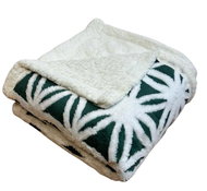 Rosh Lambskin blanket Flower 200 × 230 cm, dark green - Blanket