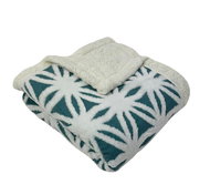 Rosh Lambskin blanket Flower 200 × 230 cm, turquoise - Blanket