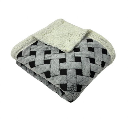 Rosh Lambskin blanket Knitted dream 200 × 230 cm, black - Blanket - Main image