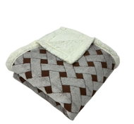 Rosh Lambskin blanket Knitted dream 200 × 230 cm, dark brown - Blanket