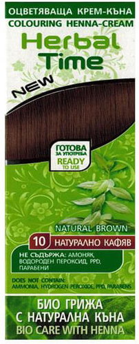 HERBAL TIME Henna natural hair colour 10 Natural brown 75 ml - Henna Hair Dye - Main image