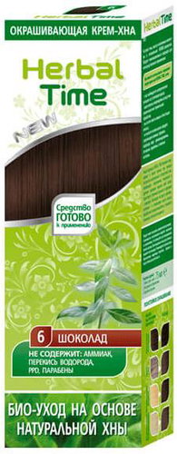 Herbal Time Henna natural hair colour 6 Chocolate 75 ml - Henna Hair Dye - Main image