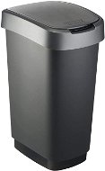 Rotho Papierkorb Swing 50 Liter TWIST - schwarz - Mülleimer