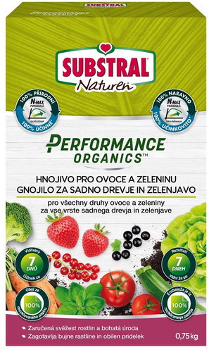 SUBSTRAL Granular fertilizer PERFORMANCE ORGANICS - FRUIT AND VEGETABLES, 750 g - Fertiliser - Main image
