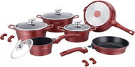 Royalty Line Sada nádobí s mramorovým povrchem 14 ks CLICK SYSTÉM RL-ES2014M-BURGUNDY, bordó - Cookware Set