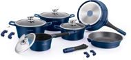 Royalty Line Sada nádobí s mramorovým povrchem 14 ks CLICK SYSTÉM RL-ES1014M-BLUE, modrá - Cookware Set