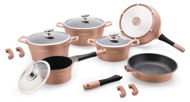 Royalty Line Geschirr-Set mit Marmoroberfläche 14-teilig CLICK SYSTEM RL-ES1014M-COPPER, Kupfer - Topfset