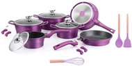 Royalty Royalty 17-piece set with marble surface, click system, purple - Kitchenware Set
