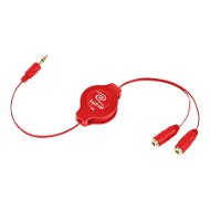 RETRAK audio slúchadlový rozbočovač 0.9 m červený - Audio kábel