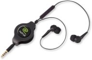 ReTrak Retractable Earbuds with In-Line Mic and iPhone Controls Black - Headphones