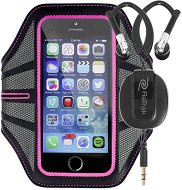 RETRAK Sport Armband Large Pink + Sports Headphones - Phone Case