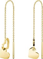 Rosefield Thread-chain Double Heart Earring Gold, JEDHG-J686 - Náušnice