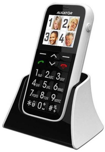 Aligator C100 Senior, černo-stříbrný - Mobilní telefon - Hlavný obrázok