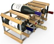 RTA Wine Rack for 15 Wine Bottles, Light Oak - Galvanised Steel / Unfold - Wine Rack
