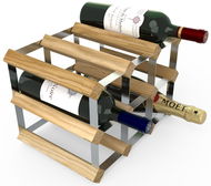 RTA Wine Rack for 9 Wine Bottles, Light Oak - Galvanised Steel / Unfold - Wine Rack