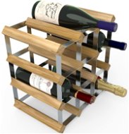 Wine Rack RTA Wine Rack for 12 Wine Bottles, Light Oak - Galvanised Steel / Unfold - Regál na víno