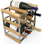 RTA Wine Rack for 12 Wine Bottles, Light Oak - Galvanised Steel / Unfold - Wine Rack