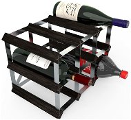 RTA Wine Rack for 9 Wine Bottles, Black Ash - Galvanised Steel / Unfold - Wine Rack