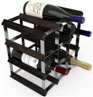 Regál na víno RTA stojan na 12 fliaš vína, čierny jaseň – pozinkovaná oceľ/rozložený - Regál na víno
