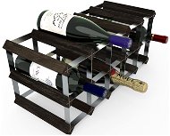 RTA Wine Rack for 15 Wine Bottles, Black Ash - Galvanised Steel / Unfold - Wine Rack