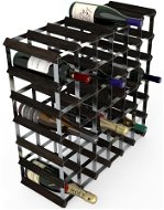 RTA Wine Rack for 42 Wine Bottles, Black Ash - Galvanized Steel / Unfolded - Wine Rack