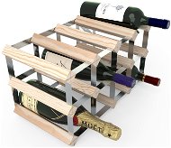 RTA bortartó állvány 12 borosüvegnek, natúr fenyőfa - horganyzott acél / lapra szerelve - Bortartó állvány