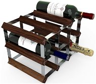 RTA Stojan na víno na 9 lahví, tmavá borovice - pozinkovaná ocel / rozložený - Regál na víno