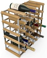 RTA Wine Rack for 30 Wine Bottles, Light Oak - Galvanised Steel / Unfold - Wine Rack