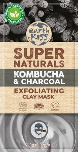 EK Kombucha and Charcoal - exfoliating face mask on a napkin - Face Mask - Main image