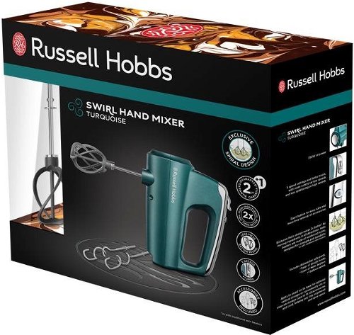 Russell Hobbs 25891-56 Ruční Hand Turquoise šlehač Mixer 