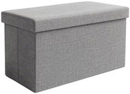 Ruhhy 26131 Stool with storage 76 × 38 × 38 cm, grey - Ottoman