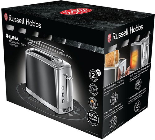 Grey Groove Toaster 2 Slice 26392 by Russell Hobbs