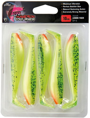 FOX Rage Zander Pro Shad Ultra UV 10cm Lemon Tiger 5ks - Gumová nástraha - Hlavní obrázek