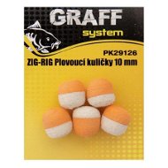 Graff Zig-Rig Plovoucí kulička 10mm Bílá/Oranžová 5ks - Umělá nástraha