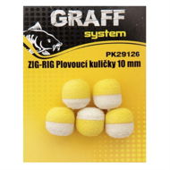 Graff Zig-Rig Floating Ball 10mm Yellow/White 5pcs - Artificial bait