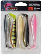 FOX Rage Zander Pro Loaded, 7cm, 5g, Size 1/0, UV Mixed Colors, 4pcs - Rubber Bait
