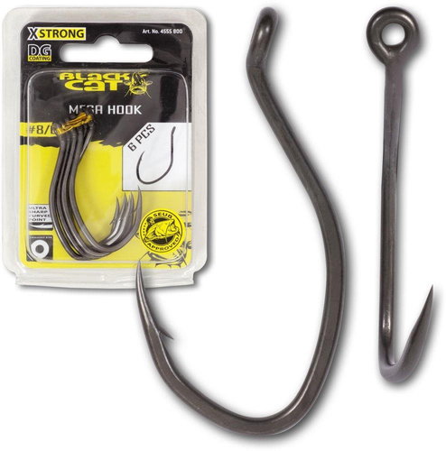 Black Cat Mega Hook DG Size 12/0 6pcs - Fish Hook - Main image