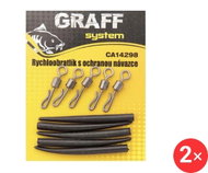 Graff Fastworm with bait guard Black 2 pcs - Swivel