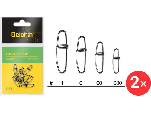 Delphin Crosslock Snap C-03 Size 00, 2 × 10 pcs - Snap Hook - Main image