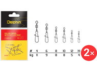 Delphin Rolling Swivel with Fastlock Snap Size 10, 8 kg 2 × 10 pcs - Snap Hook