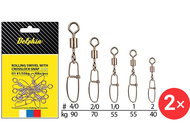 Delphin Rolling Swivel with Crosslock Snap Size 1/0 55 kg 2 × 10 pcs - Snap Hook