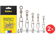 Delphin Rolling Swivel with Crosslock Snap Size 2/0 70 kg 2 × 10 pcs - Snap Hook