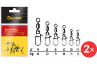 Delphin Rolling Swivel with Micro Snap Size 8, 9 kg 2 × 10 pcs - Snap Hook