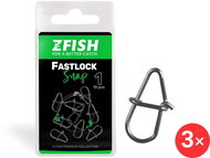 Zfish Carabiner Fastlock Snap Size 1, 9 kg 3 × 10 pcs - Snap Hook