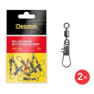Delphin Rolling swivel with interlock snap Size 6 12 kg 2 × 10 pcs - Snap Hook